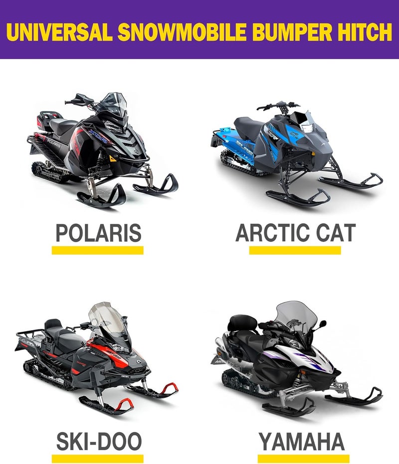 HOWBOW Universal Bumper Hitch, Adjustable Heavy Duty Steel Snowmobile Sled Trailer Towing Kit Compatible With Ski Doo Polaris REV Arctic Cat Yamaha, Tongue Type Accessories - Image 5